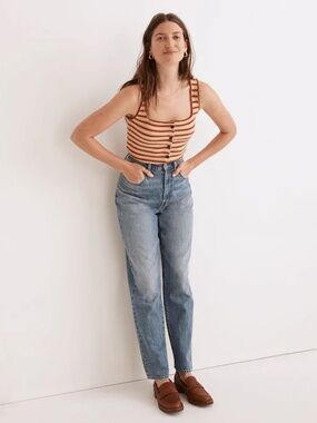 Madewell Braxton Stripe Ribbed Crop Tank TSITP Belly Conklin S2